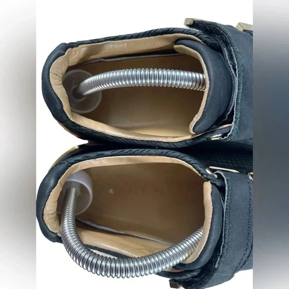 Aldo  Paise Black/White/Gold Leather Velcro Sneakers Size 8.5 - Picture 7 of 11